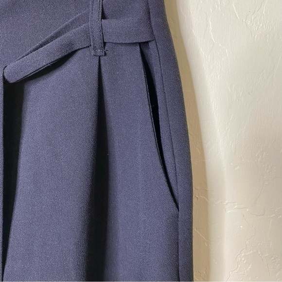 Boohoo Black Tie Ankle Belted Career Pants Size 6 - Picture 8 of 11